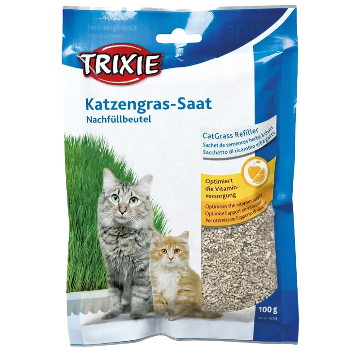 Trixie Mjukt Kattgräs Vitaminberikat Refillpåse ca 100 g Trixie
