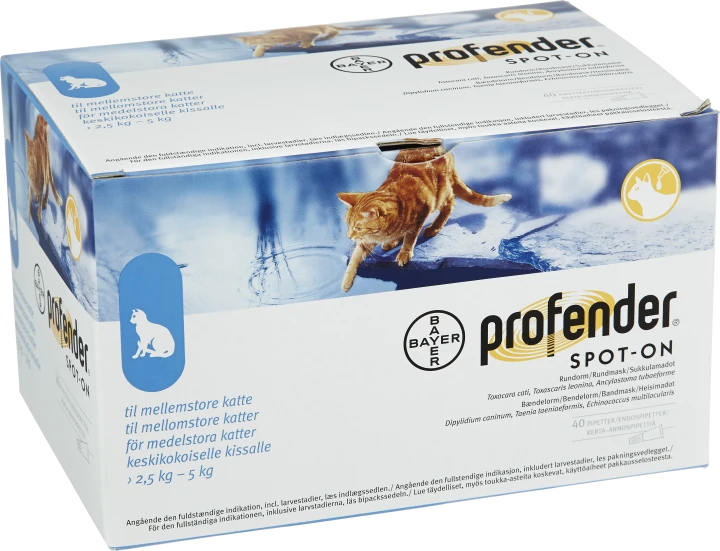 Profender Spot-on, l�ösning 60mg/15mg Pipetter i blisterförpackning, 40st (40x0,70ml) 