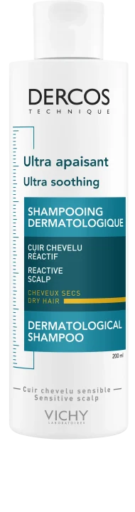 Vichy Dercos Ultra Soothing Shampoo torrt hår 200 ml Vichy