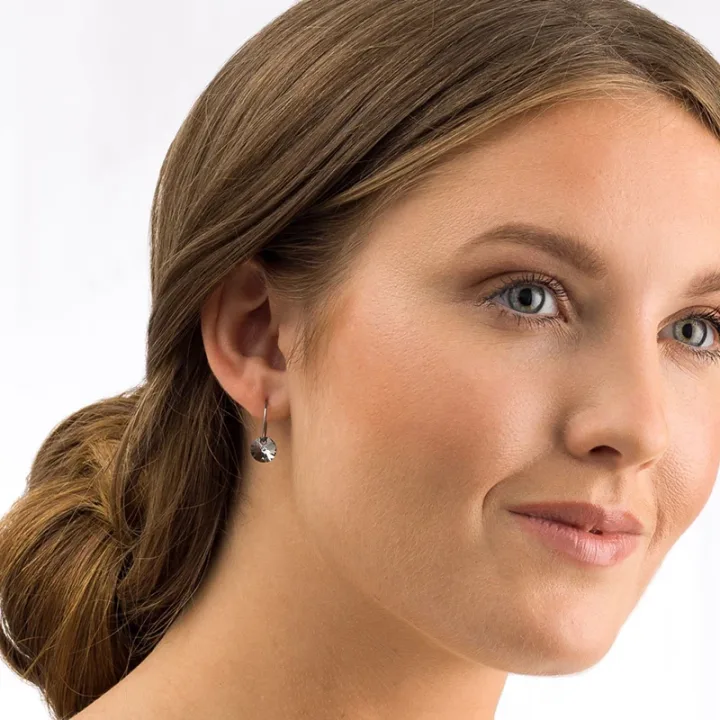 Blomdahl Örhängen Ring Round Black Diamond Blomdahl