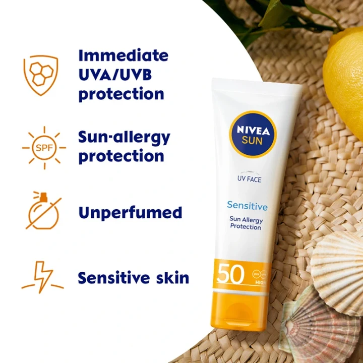 Nivea Sun UV Face Soothing Sensitive Cream SPF50 50 ml Nivea