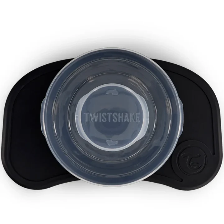 Twistshake Click-Mat Mini + Plate Black Twistshake