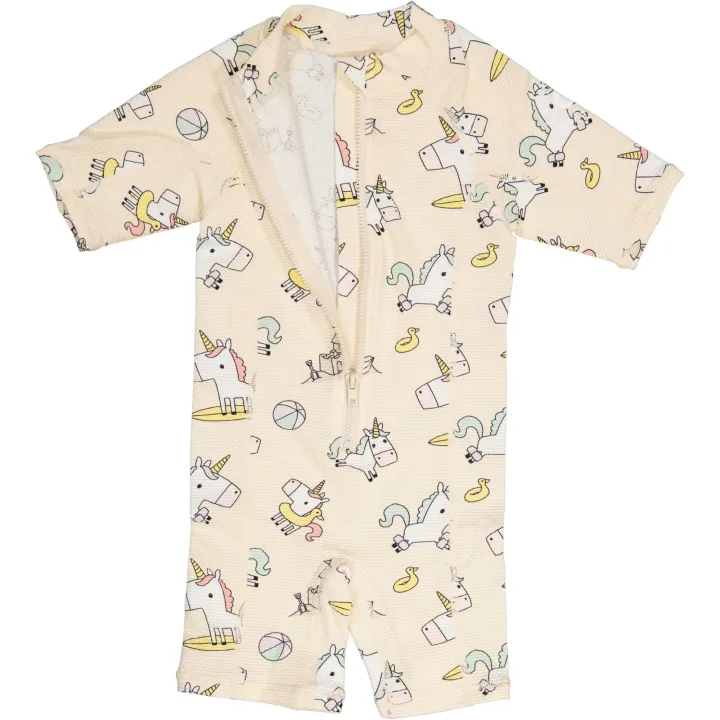 Geggamoja UV Dräkt Beige Unicorn 50+ 110/116 Geggamoja