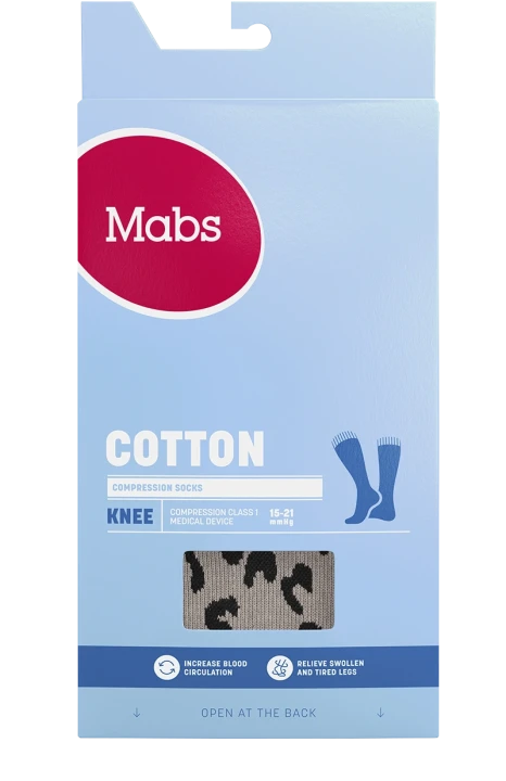 Mabs Cotton Knee Grey Leopard XXL Mabs