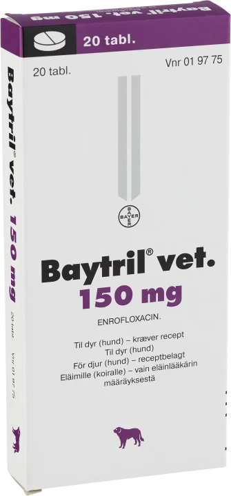 Baytril® vet. Tablett 150mg Blister, 20tabletter 