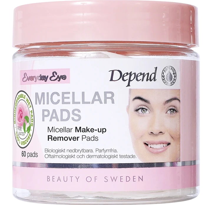Depend Micellar Make-Up Remover Pads 60 st Depend