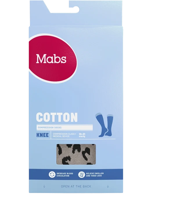 Mabs Cotton Knee Grey Leopard XL Mabs