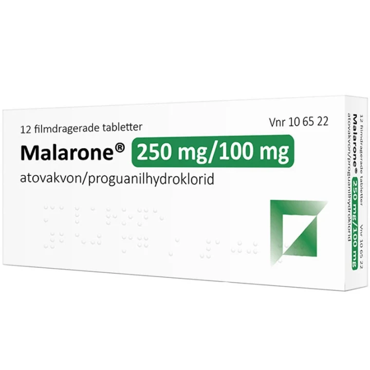 Malarone Filmdragerad tablett 250mg/100mg Blister, 12tabletter 