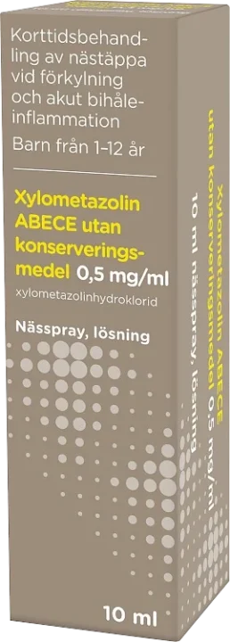 Xylometazolin ABECE utan konserveringsmedel,  0,5 mg/ml 10 ml ABECE