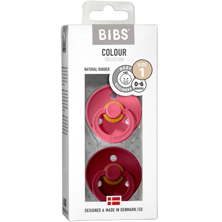 BIBS Napp Coral / Ruby 0-6 månader 2-pack Bibs
