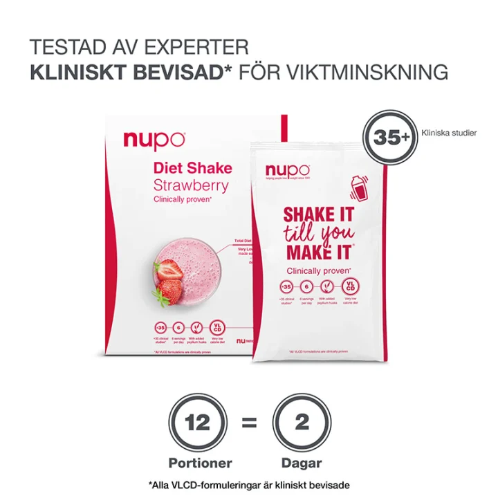 Nupo Diet Shake Strawberry 12 portioner Nupo