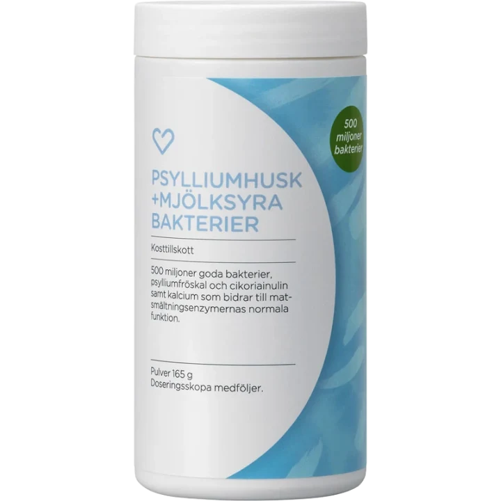 Hjärtats Psylliumhusk med Mjölksyrabakterier Pulver 165 g Hjärtats