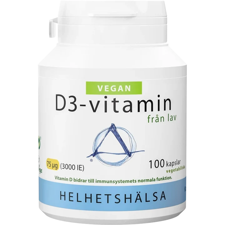 Helhetshälsa D3-vitamin Vegan 75 µg 3000 IE 100 kapslar Helhetshälsa