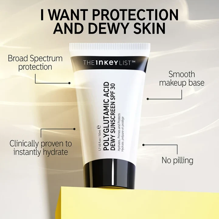 The Inkey List Polyglutamic Acid Dewy Sunscreen SPF 30, 50 ml The Inkey List 