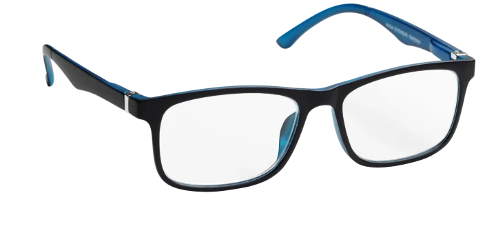 Lix Läsglasögon Stockholm Matt Black Blue +1,0 Haga Optik