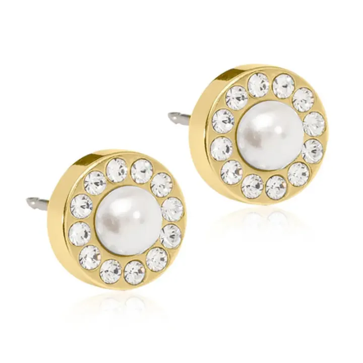 Blomdahl Örhängen GT Brilliance Halo Pearl White 8 mm 1par Blomdahl