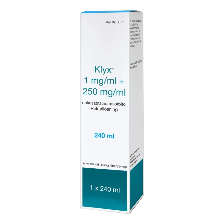 Klyx rektallösning 1 mg/ml + 250 mg/ml 240 ml Klyx
