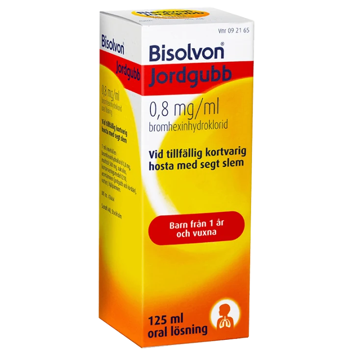 Bisolvon oral lösning jordgubb 0,8 mg/ml 125 ml Bisolvon