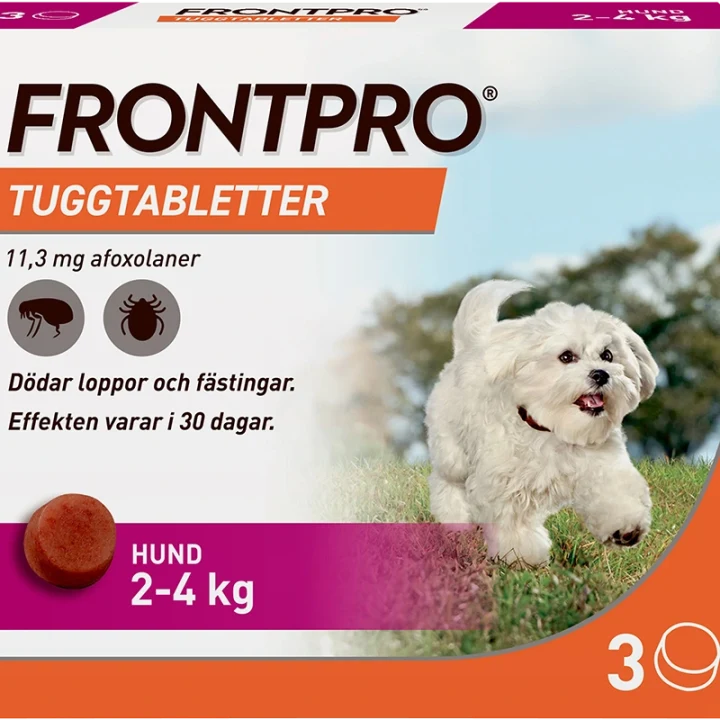 FRONTPRO 11,3 mg tuggtabletter för hund 2-4 kg 3 st Frontpro