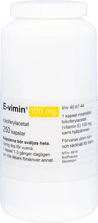 E-vimin mjuk kapsel 100 mg 250 st E-vimin