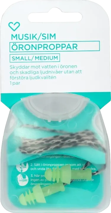 Hjärtats musik- och simpropp small/medium 1 par Hjärtats