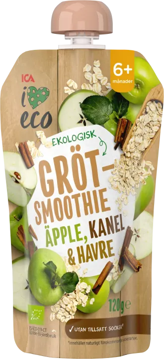ICA I Love Eco Gröt Äpple Kanel och Havre 120 g ICA I Love Eco