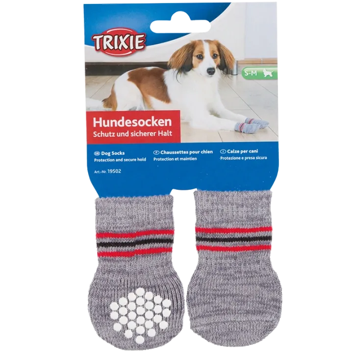 Trixie Hundsock 2-pack Non-slip Grå XS-S Trixie