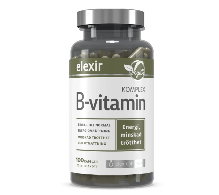 Elexir B-vitamin Komplex 100 kapslar Elexir Pharma