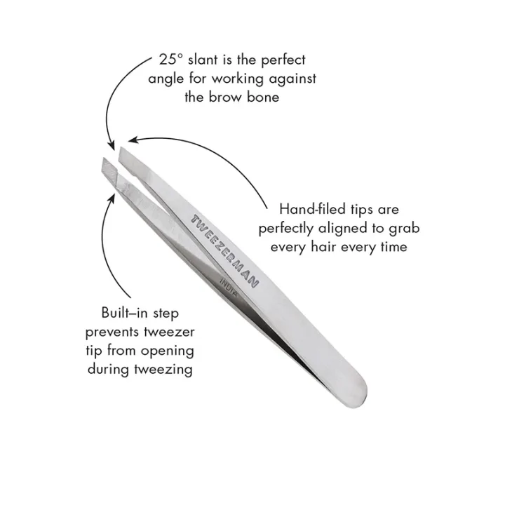 Tweezerman Mini Slant Tweezer Classic stainless Tweezerman