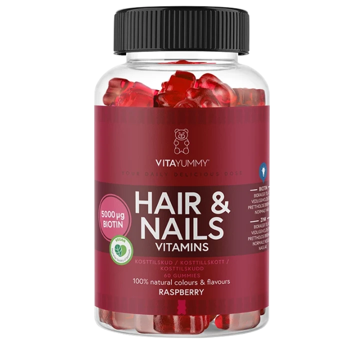 VitaYummy Hair & Nails Raspberry 60 st VitaYummy