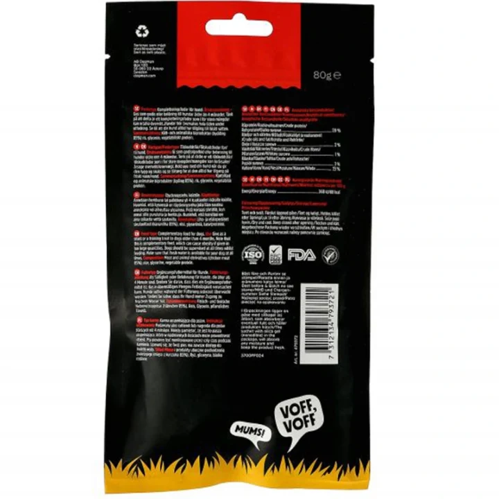 Dogman Kyckling och Risbitar 80 g Dogman