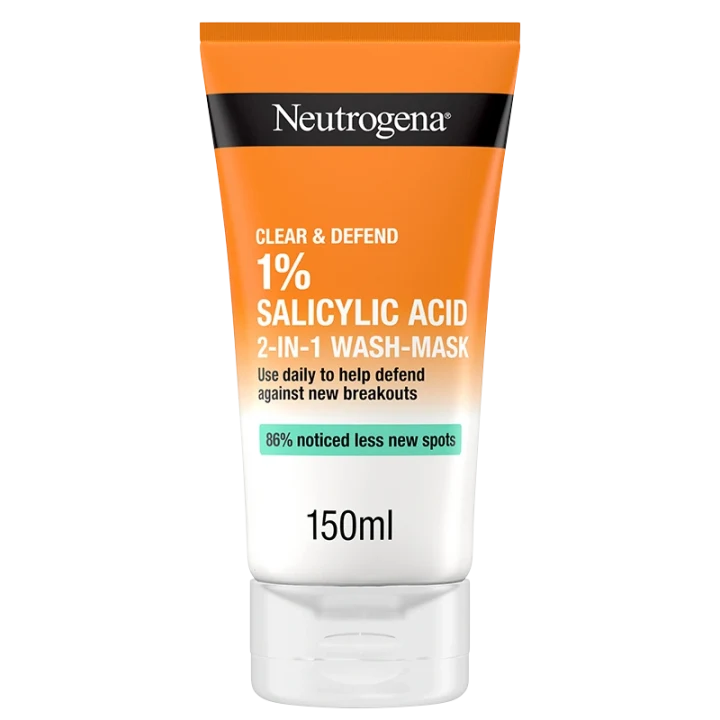 Neutrogena Clear & Defend 1% Salicylic Acid 2-in-1 Wash Mask 150 ml Neutrogena