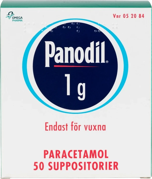 Panodil® Suppositorium 1g Strip, 50suppositorier 