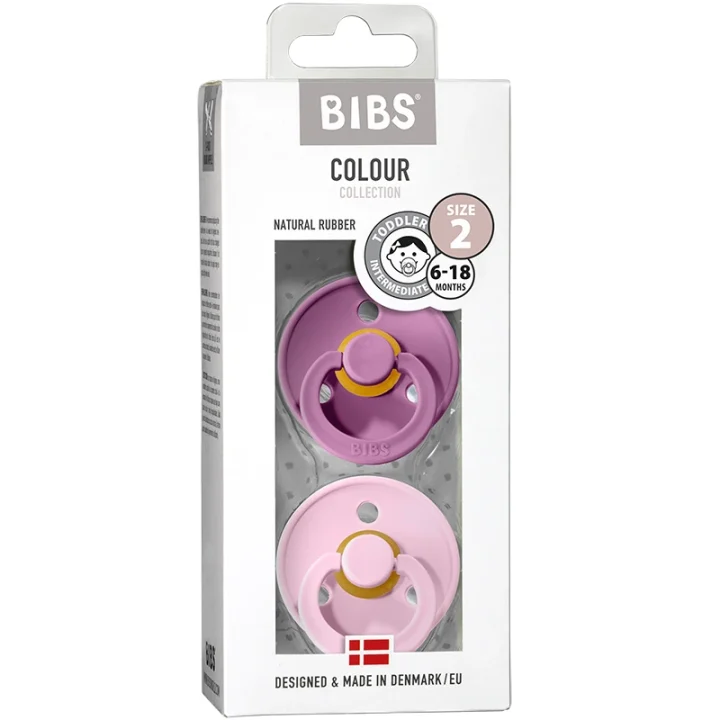 BIBS Napp Lavender / Baby Pink 6-18 månader 2-pack Bibs