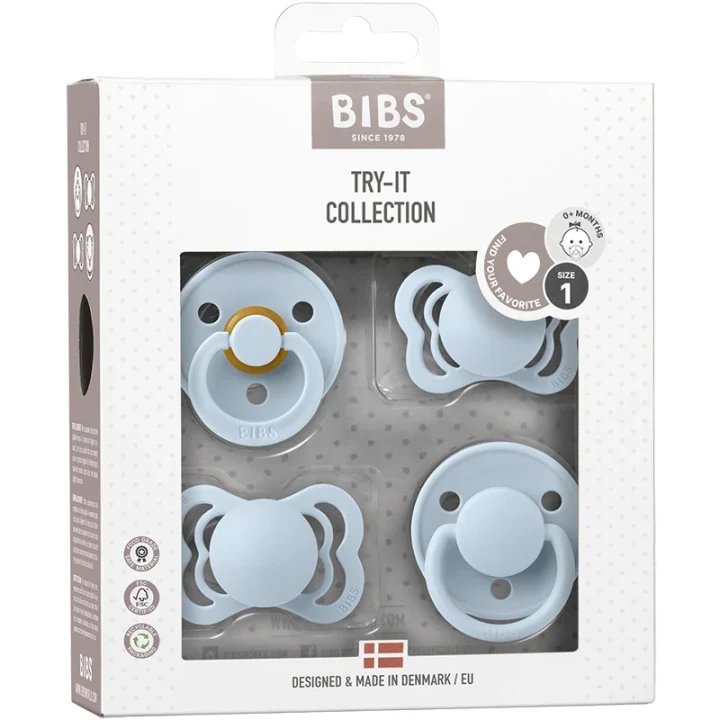BIBS Try-It Collection Baby Blue 4-pack Bibs