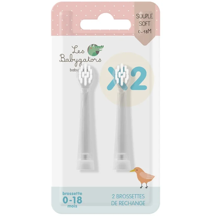 Les Babygators Borsthuvud Refill 0-18 månader 2-pack Les Babygators