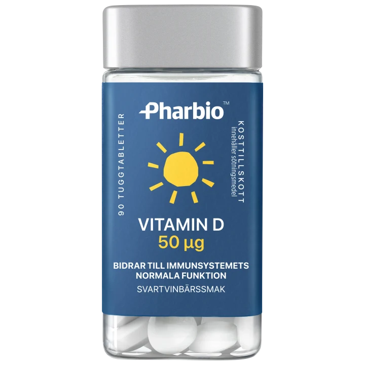 Pharbio Vitamin D Tuggtablett 50 ug 90 st Pharbio