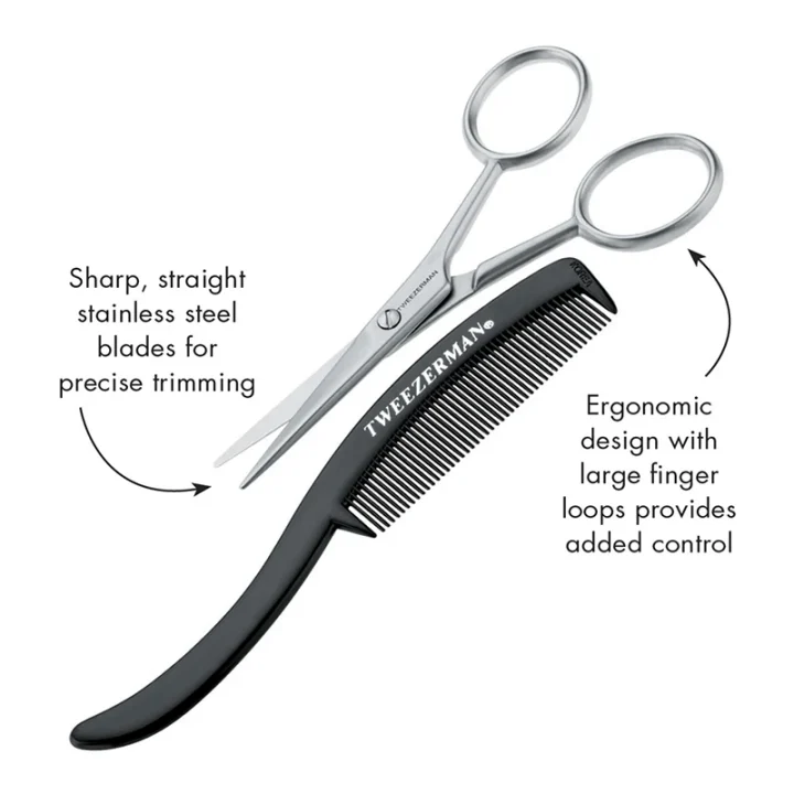 Tweezerman Moustache Scissors With Comb Tweezerman