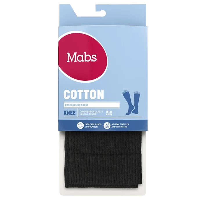 Mabs Cotton Knee Black 1 par XXL Mabs