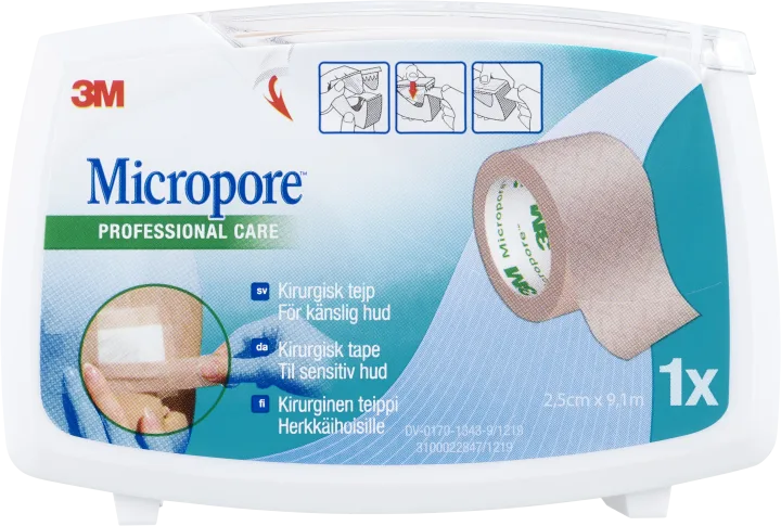 Micropore kirurgtejp brun 9,1 m x 2,5 cm 1 st Micropore