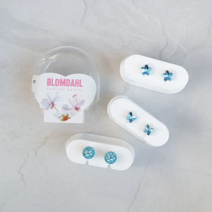 Blomdahl Flower Aquamarine Örhängen 6mm Blomdahl