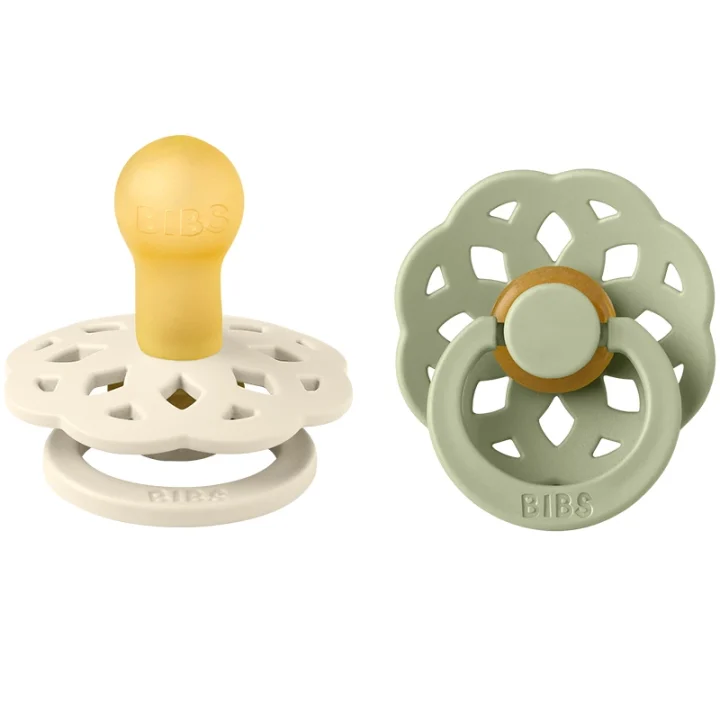 BIBS Boheme Latex Ivory/Sage 2-pack Size 1 Bibs