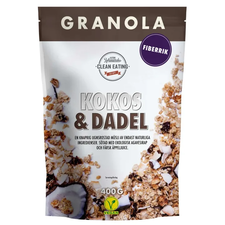 Clean Eating Granola Kokos & Dadel 400 g Clean Eating