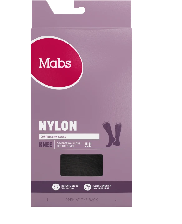 Mabs Nylon Knee Black 1 par S Mabs
