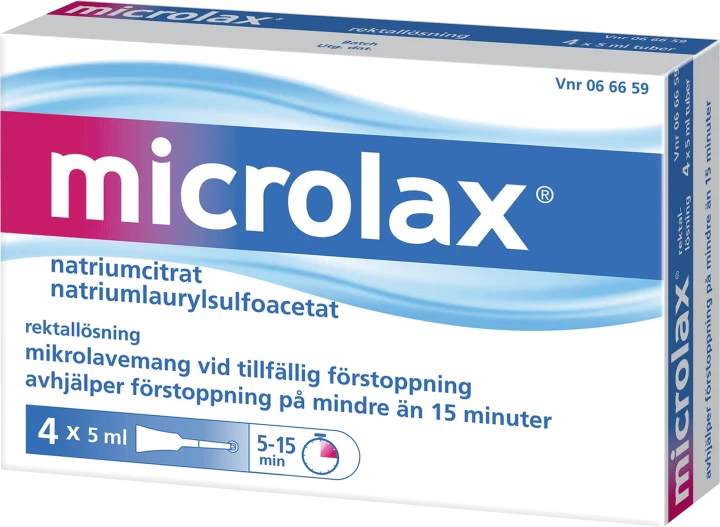 Microlax rektallösning tub 4x5 ml Microlax
