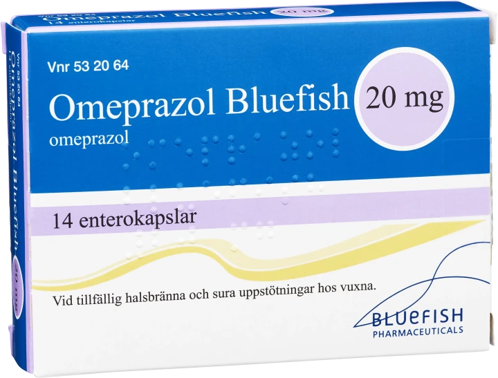 Omeprazol Bluefish 20 mg, 14 kapslar Bluefish