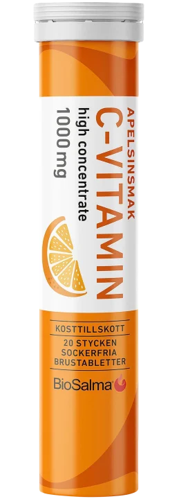 BioSalma C-vitamin 1000 mg Apelsin 20 brustabletter BioSalma
