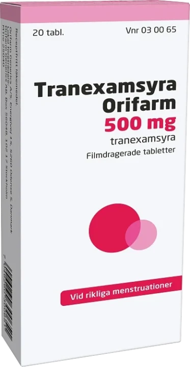 Tranexamsyra Orifarm filmdragerad tablett 500 mg 20 st Orifarm