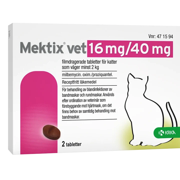 Mektix vet Filmdragerad tablett 16mg/40mg Blister, 2st Mektix vet