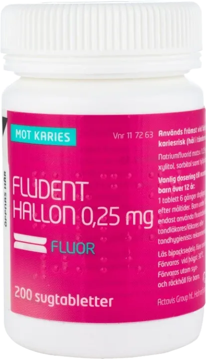 Fludent hallon sugtablett 0,25 mg 200 st Fludent